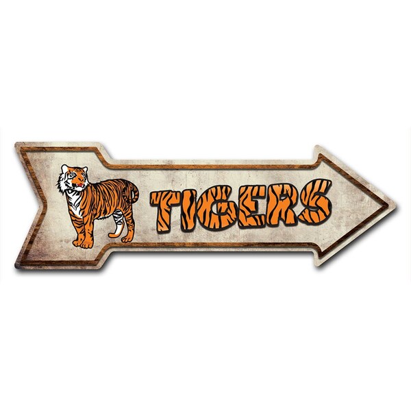 Tigers Arrow Decal Funny Home Decor 24in Wide